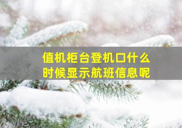 值机柜台登机口什么时候显示航班信息呢