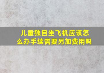 儿童独自坐飞机应该怎么办手续需要另加费用吗