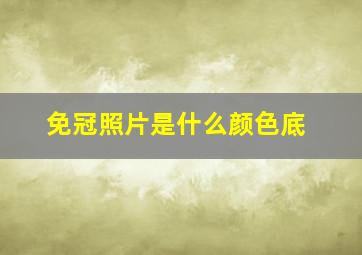 免冠照片是什么颜色底