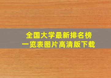 全国大学最新排名榜一览表图片高清版下载