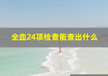 全血24项检查能查出什么