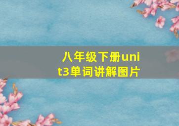 八年级下册unit3单词讲解图片