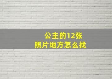 公主的12张照片地方怎么找