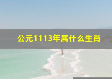 公元1113年属什么生肖