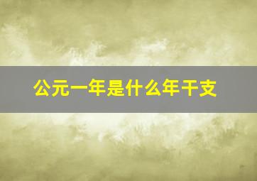 公元一年是什么年干支