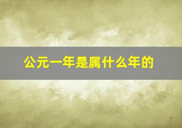 公元一年是属什么年的