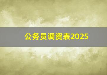 公务员调资表2025