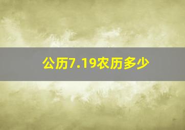 公历7.19农历多少