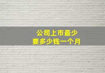 公司上市最少要多少钱一个月