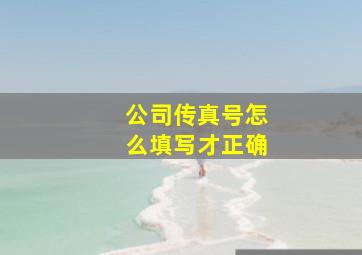 公司传真号怎么填写才正确