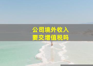 公司境外收入要交增值税吗