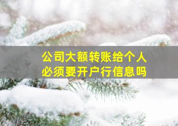 公司大额转账给个人必须要开户行信息吗