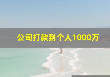 公司打款到个人1000万