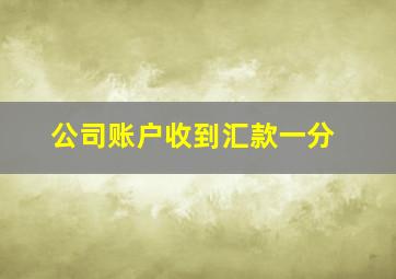 公司账户收到汇款一分