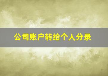 公司账户转给个人分录