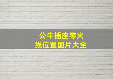 公牛插座零火线位置图片大全