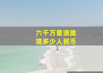 六千万音浪提现多少人民币