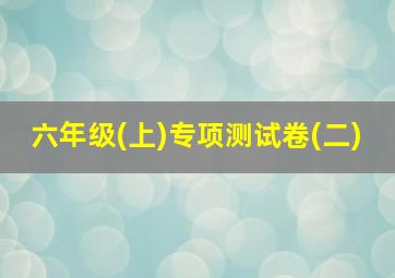 六年级(上)专项测试卷(二)