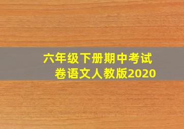 六年级下册期中考试卷语文人教版2020