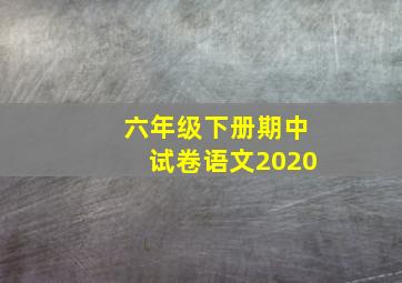 六年级下册期中试卷语文2020