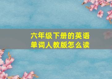 六年级下册的英语单词人教版怎么读