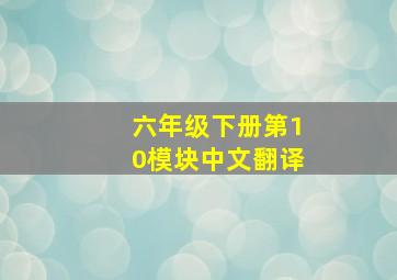 六年级下册第10模块中文翻译