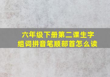 六年级下册第二课生字组词拼音笔顺部首怎么读