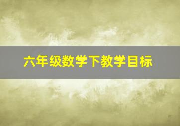 六年级数学下教学目标