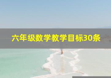 六年级数学教学目标30条