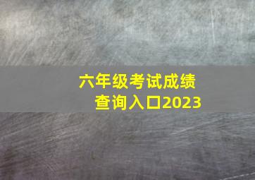 六年级考试成绩查询入口2023