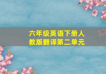 六年级英语下册人教版翻译第二单元