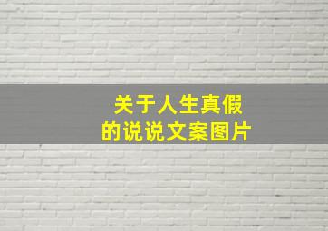 关于人生真假的说说文案图片