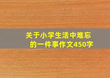 关于小学生活中难忘的一件事作文450字