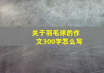 关于羽毛球的作文300字怎么写