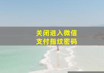 关闭进入微信支付指纹密码