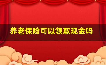 养老保险可以领取现金吗