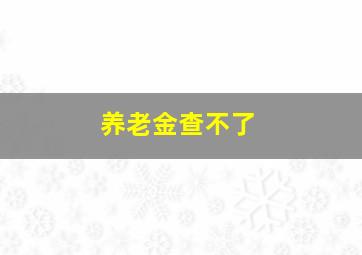 养老金查不了