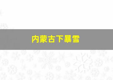 内蒙古下暴雪