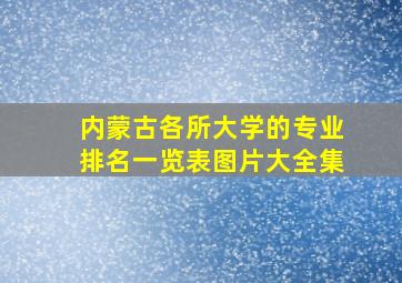 内蒙古各所大学的专业排名一览表图片大全集