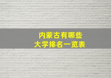 内蒙古有哪些大学排名一览表