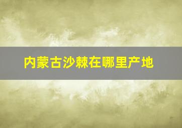 内蒙古沙棘在哪里产地