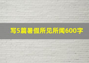 写5篇暑假所见所闻600字