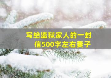 写给监狱家人的一封信500字左右妻子