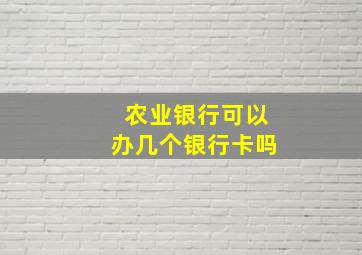 农业银行可以办几个银行卡吗