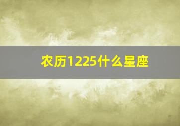 农历1225什么星座