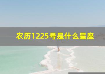 农历1225号是什么星座