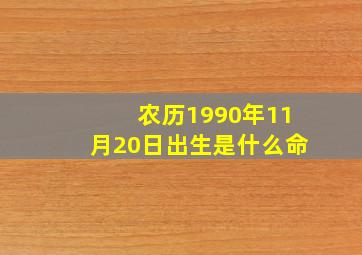 农历1990年11月20日出生是什么命