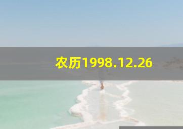 农历1998.12.26