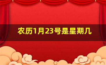 农历1月23号是星期几