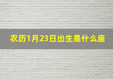 农历1月23日出生是什么座